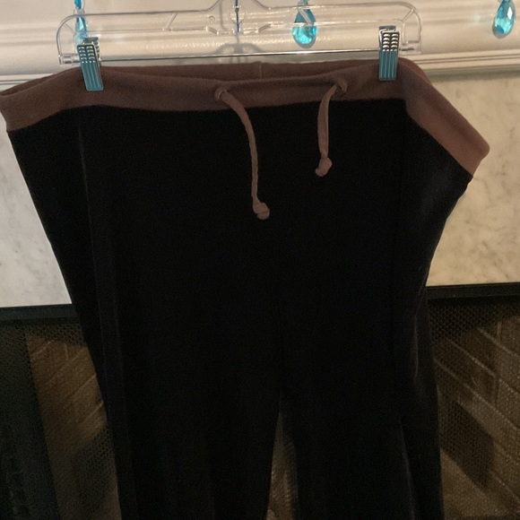 Victoria's Secret Black Velvet Joggers with Brown Trim - Picture 7 of 9